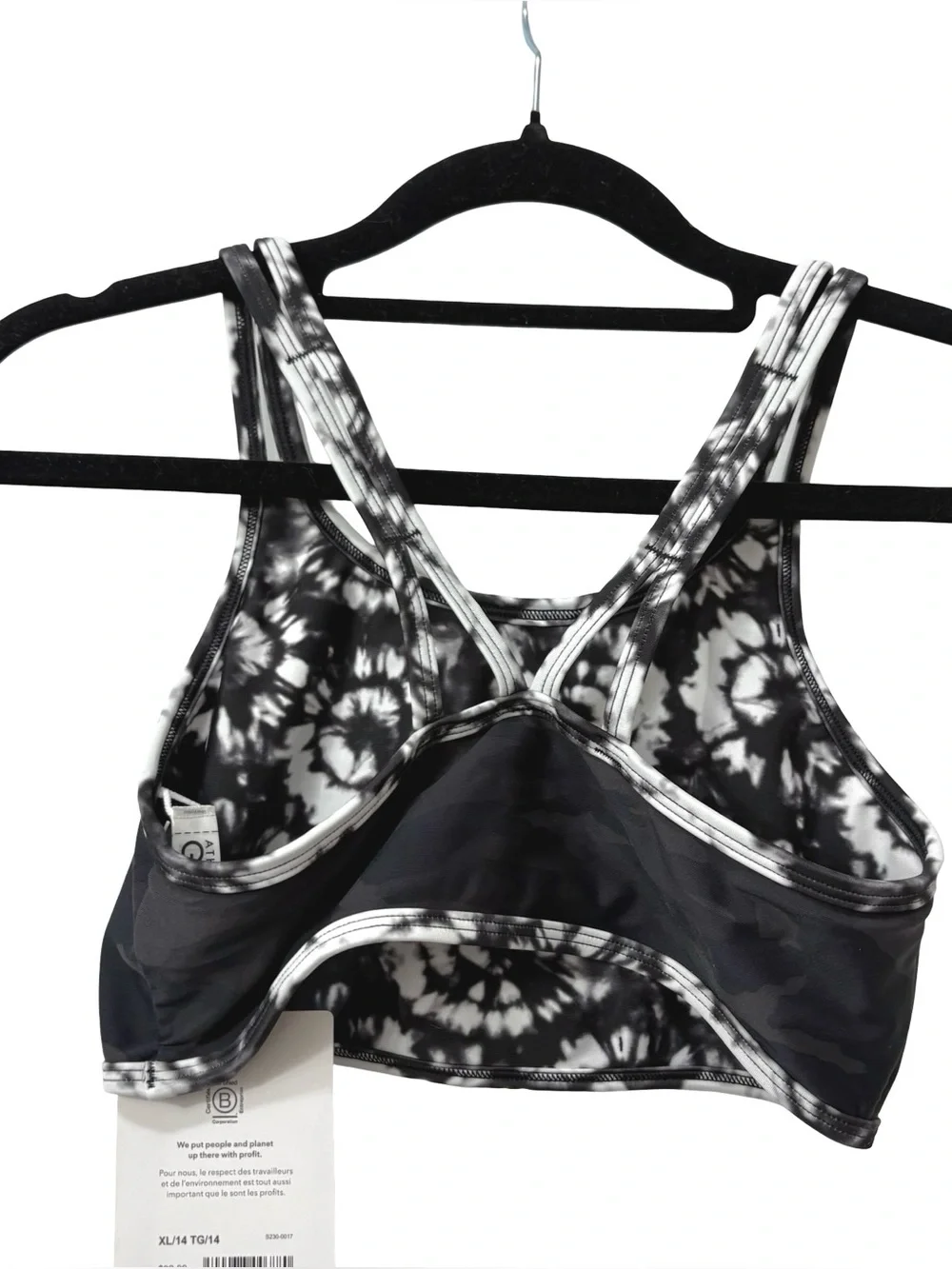 NEW Athleta Girl reversible camo tie-dye‎ bikini swim top Size XL 14